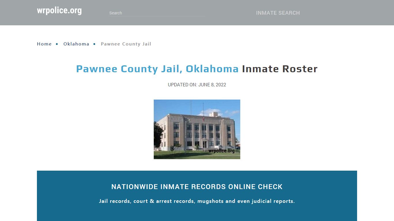 Pawnee County Jail, Oklahoma - Inmate Locator